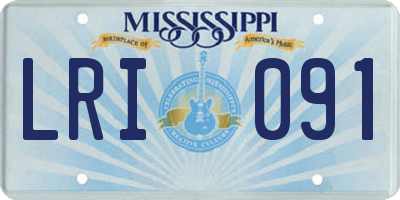 MS license plate LRI091