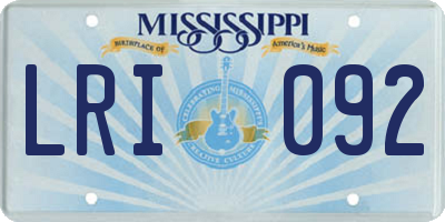 MS license plate LRI092