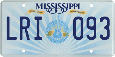 MS license plate LRI093