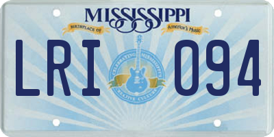 MS license plate LRI094