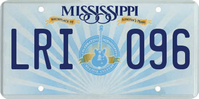MS license plate LRI096