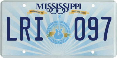 MS license plate LRI097