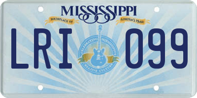 MS license plate LRI099