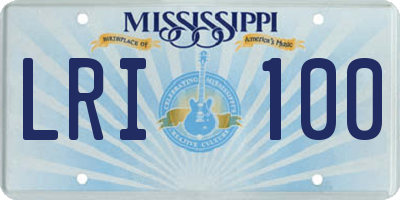 MS license plate LRI100