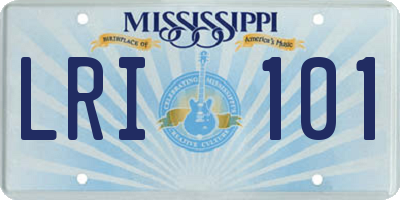 MS license plate LRI101