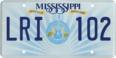MS license plate LRI102