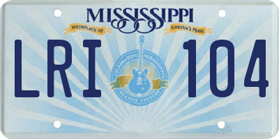 MS license plate LRI104