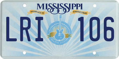MS license plate LRI106