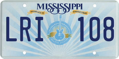 MS license plate LRI108