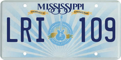 MS license plate LRI109