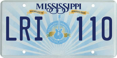 MS license plate LRI110