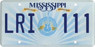 MS license plate LRI111