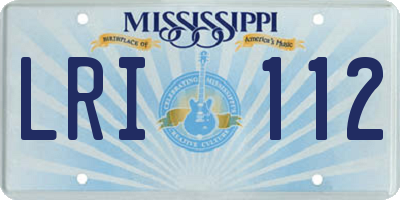 MS license plate LRI112