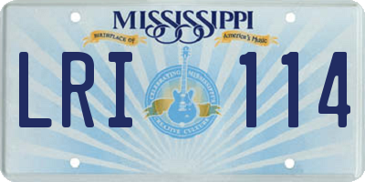 MS license plate LRI114
