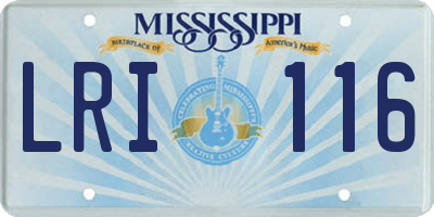 MS license plate LRI116