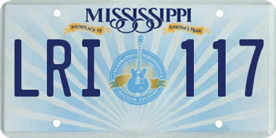 MS license plate LRI117