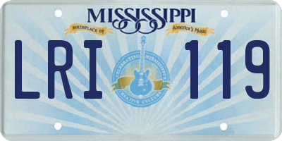 MS license plate LRI119
