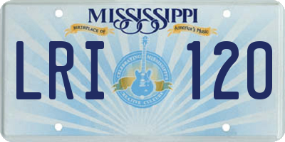 MS license plate LRI120
