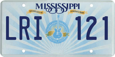 MS license plate LRI121