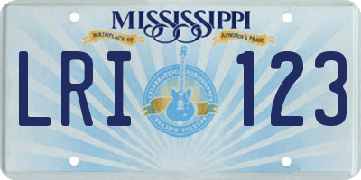 MS license plate LRI123