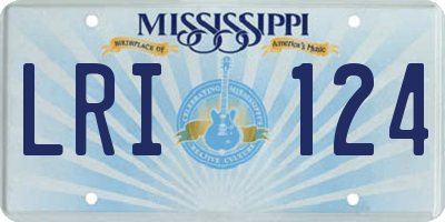 MS license plate LRI124
