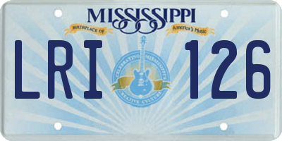 MS license plate LRI126