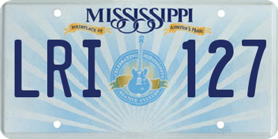MS license plate LRI127