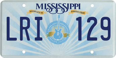 MS license plate LRI129