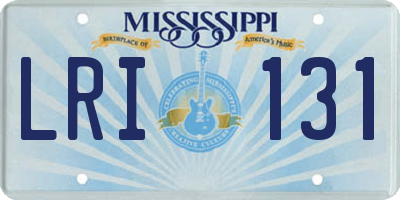 MS license plate LRI131