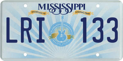 MS license plate LRI133