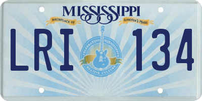 MS license plate LRI134