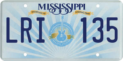 MS license plate LRI135