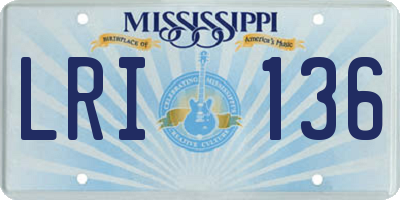 MS license plate LRI136