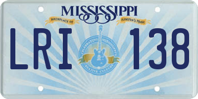 MS license plate LRI138
