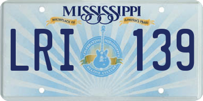 MS license plate LRI139