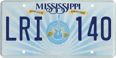 MS license plate LRI140