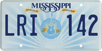 MS license plate LRI142