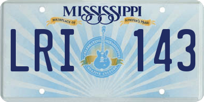 MS license plate LRI143