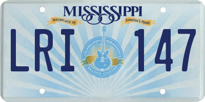 MS license plate LRI147