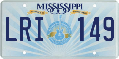 MS license plate LRI149