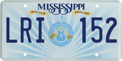 MS license plate LRI152