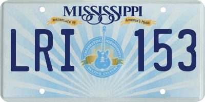 MS license plate LRI153