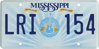 MS license plate LRI154