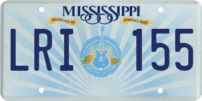 MS license plate LRI155