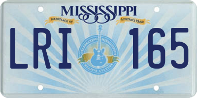 MS license plate LRI165