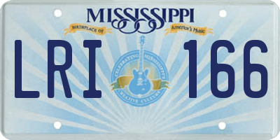 MS license plate LRI166