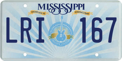 MS license plate LRI167