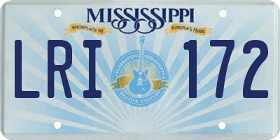 MS license plate LRI172