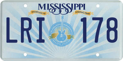 MS license plate LRI178