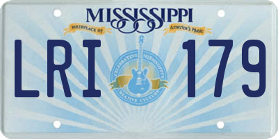 MS license plate LRI179
